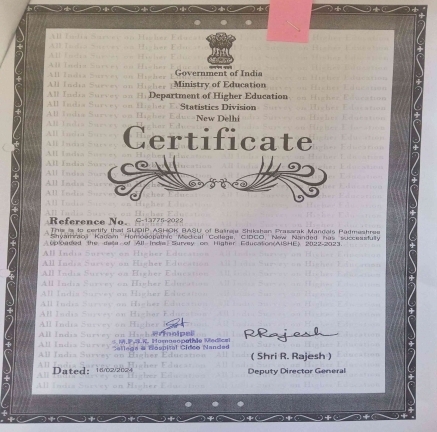 All India Survey Higher Education Certificates